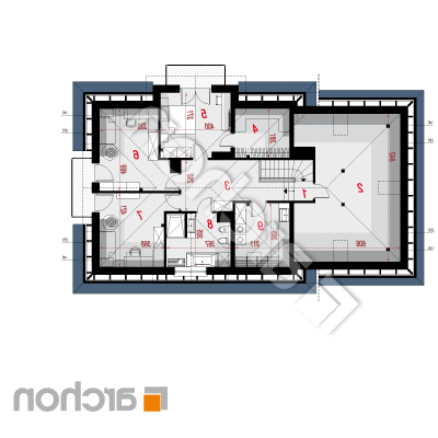 Dom medzi kanami 5 (G2) | Pôdorys podkrovia 