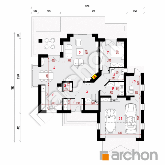 Dom v nechtíkoch 2 (n) | <span class="translation_missing" title="translation missing: sk.products.print_pages.projections.poziom1">Poziom1</span>