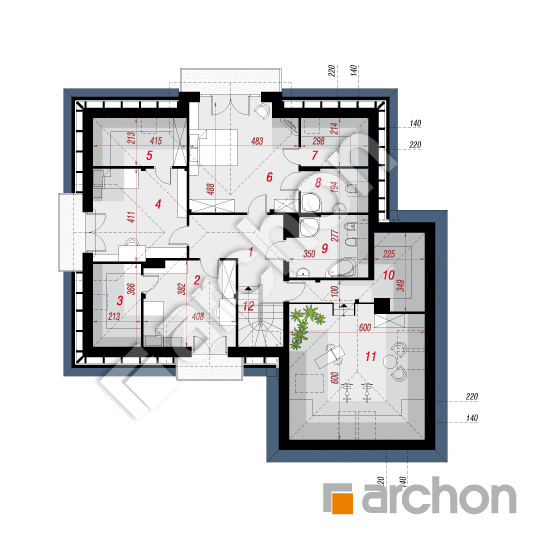 Dom v nechtíkoch 2 (n) | <span class="translation_missing" title="translation missing: sk.products.print_pages.projections.poziom3">Poziom3</span>