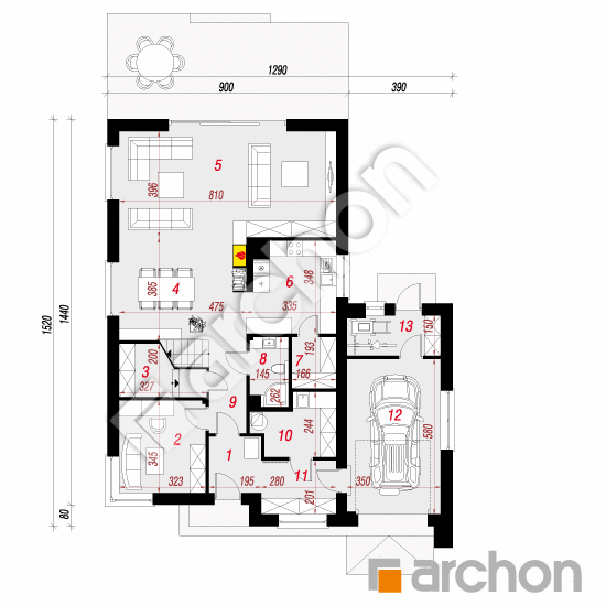 Dom pri agátoch 2 | <span class="translation_missing" title="translation missing: sk.products.print_pages.projections.poziom1">Poziom1</span>