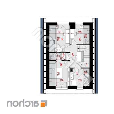 Dom v sedmokráskach 4 | Pôdorys podkrovia 