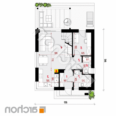 Dom - miniatúrka 3 (A) | Pôdorys prízemia 