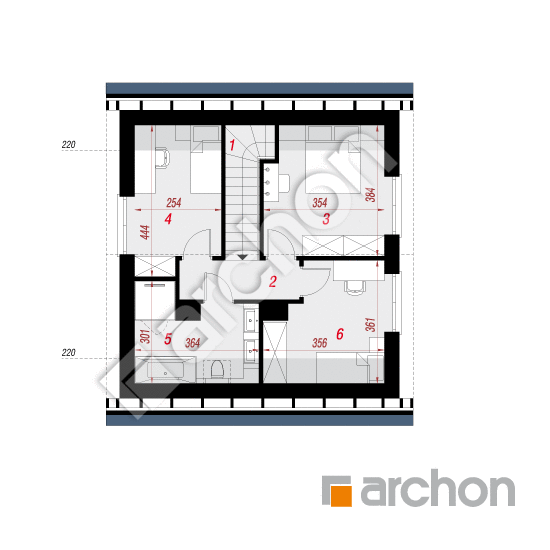 Dom - miniatúrka 3 (A) | <span class="translation_missing" title="translation missing: sk.products.print_pages.projections.poziom3">Poziom3</span>