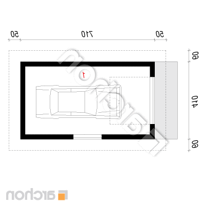 Garáž pre jedno auto G5 | Pôdorys prízemia 