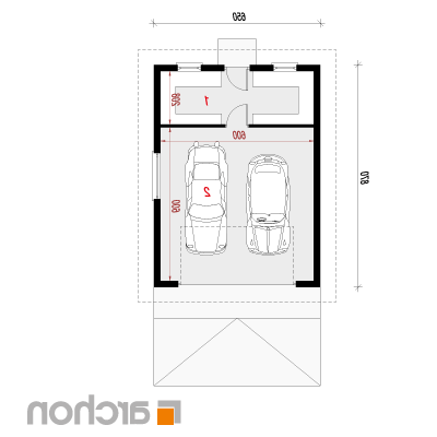 Garáž pre dve autá G6 | Pôdorys prízemia 