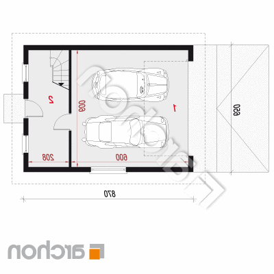 Garáž pre dve autá G6a | Pôdorys prízemia 