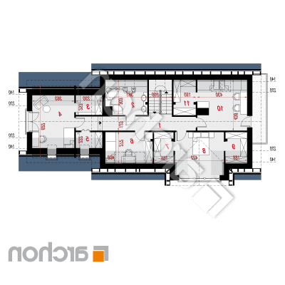 Dom pod datlovníkom (G2) ver.2 | Pôdorys podkrovia 