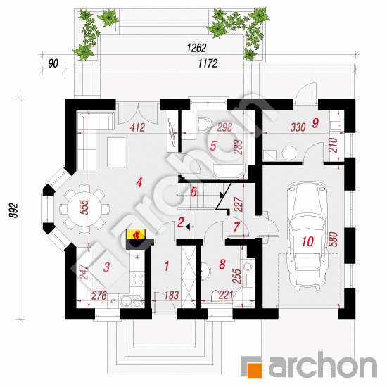 Dom medzi rododendronmi 15 ver.2 | <span class="translation_missing" title="translation missing: sk.products.print_pages.projections.poziom1">Poziom1</span>