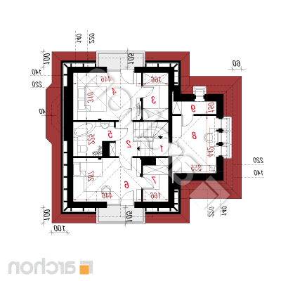 Dom uprostred hrozna 3 | Pôdorys podkrovia 