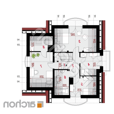 Dom pod jabloňou antonovka (GP) | Pôdorys podkrovia 