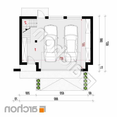 Garáž pre dve auta G15 | Pôdorys prízemia 