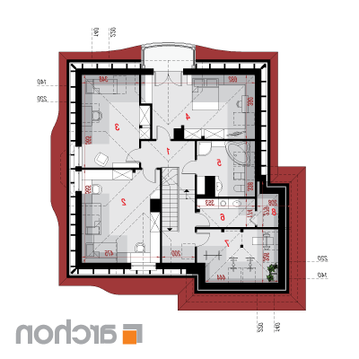 Dom v zefirante (G2) | Pôdorys podkrovia 