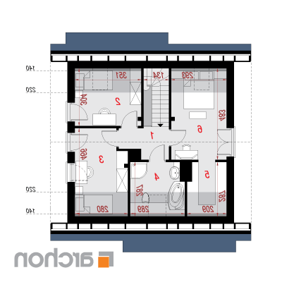 Dom - miniatúrka (N)  | Pôdorys podkrovia 