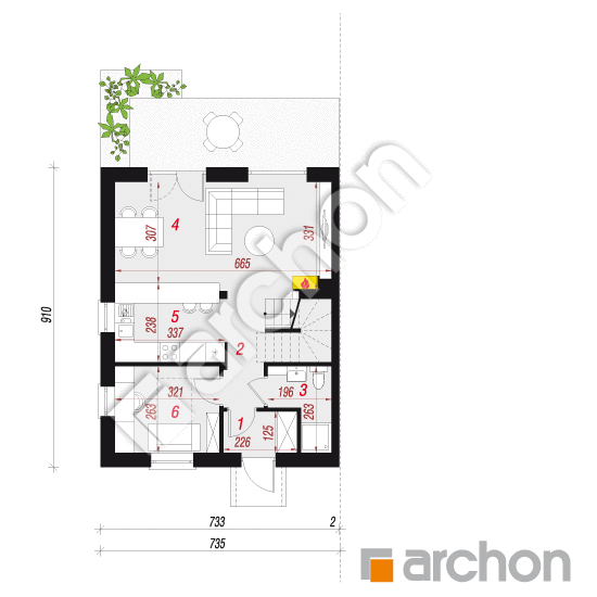 Dom v arkádiách (B) ver.2 | <span class="translation_missing" title="translation missing: sk.products.print_pages.projections.poziom1">Poziom1</span>