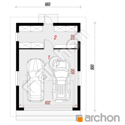 Garáž pre dve autá G18  | Pôdorys prízemia 