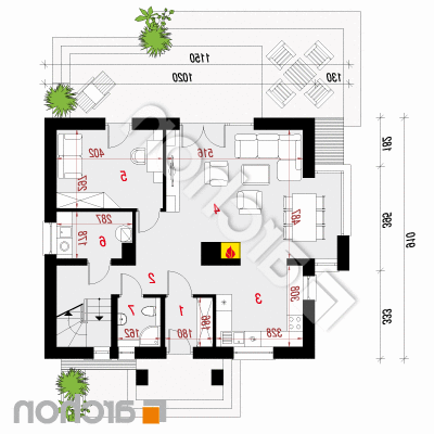 Dom medzi rododendronmi 6 (WN) | Pôdorys prízemia 