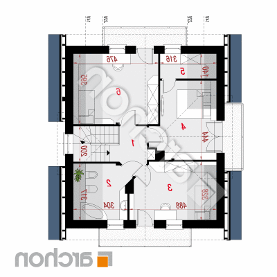 Dom medzi rododendronmi 5 (WN) | Pôdorys podkrovia 