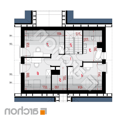 Dom pod vŕbou | Pôdorys podkrovia 