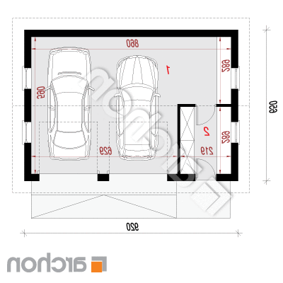 Garáž pre dve autá G20 | Pôdorys prízemia 