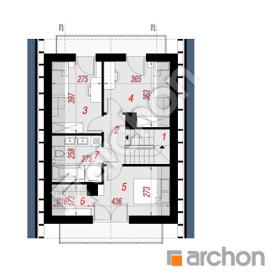 Dom v arkádiách 5 | Pôdorys podkrovia 