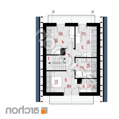 Dom v arkádiách 5 | Pôdorys podkrovia 