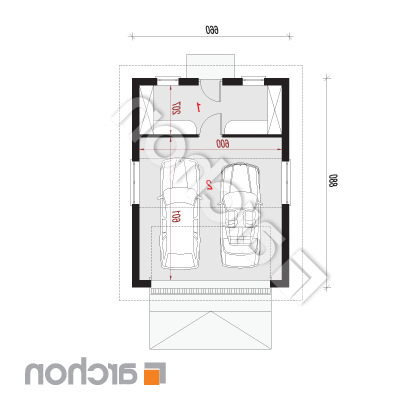 Garáž pre dve autá G1a ver.2 | Pôdorys prízemia 