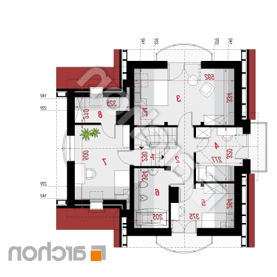 Dom pod jabloňou antonovka (G) ver.2 | Pôdorys podkrovia 