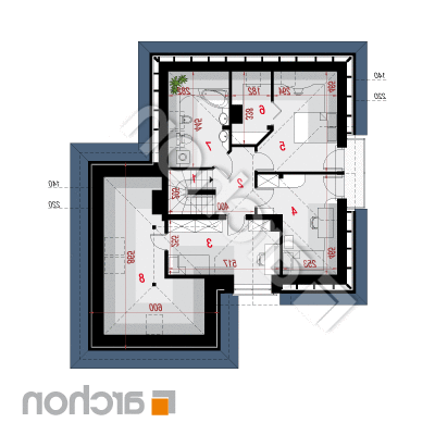 Dom v rukole (G2N) ver.2 | Pôdorys podkrovia 