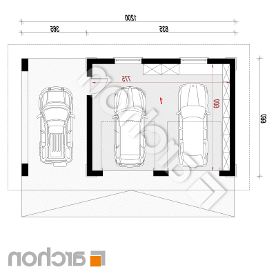 GARÁŽ PRE DVE AUTÁ G28 | Pôdorys prízemia 