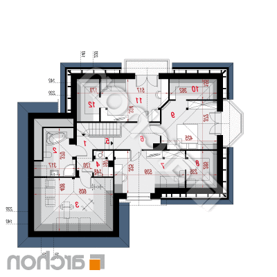 Dom medzi nektarinkami 3 ver.2 | Pôdorys podkrovia 