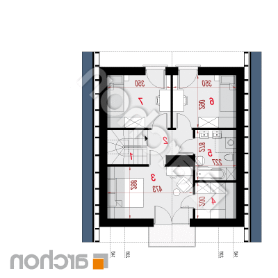 Dom na pahorku (N) | Pôdorys podkrovia 