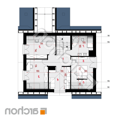 Dom pri lesnej jabloni 22 | Pôdorys podkrovia 