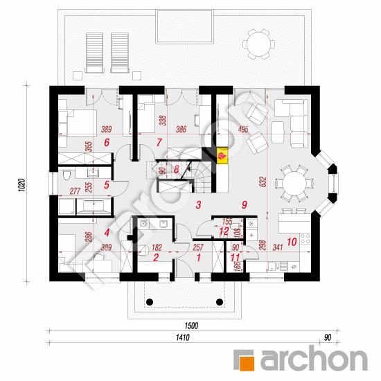 Dom pod jarabinou 12 ver.2 | <span class="translation_missing" title="translation missing: sk.products.print_pages.projections.poziom1">Poziom1</span>