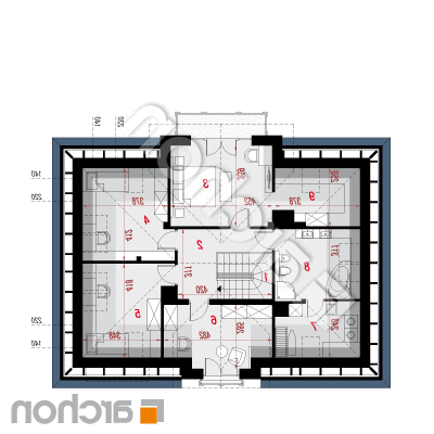 Dom v kalateách 6 | Pôdorys podkrovia 