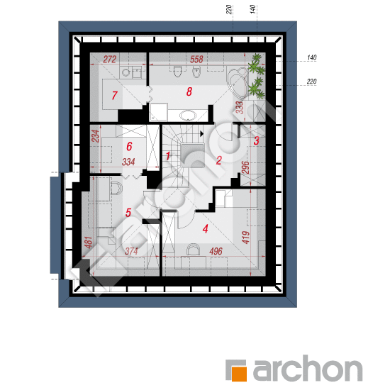 Dom v orgovánoch (PD) ver.2 | <span class="translation_missing" title="translation missing: sk.products.print_pages.projections.poziom3">Poziom3</span>