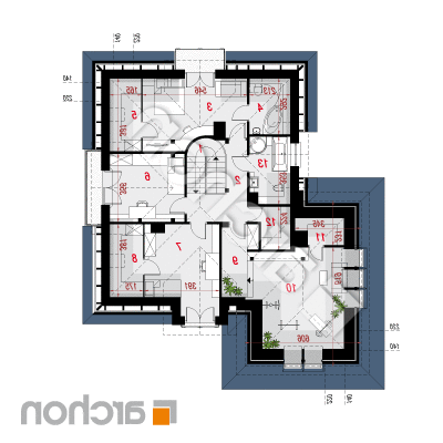 Dom v monarde (G2N) ver.2 | Pôdorys podkrovia 