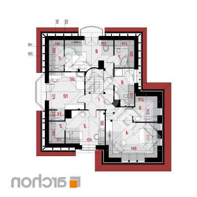 Dom v monarde (G2P) ver.2 | Pôdorys podkrovia 