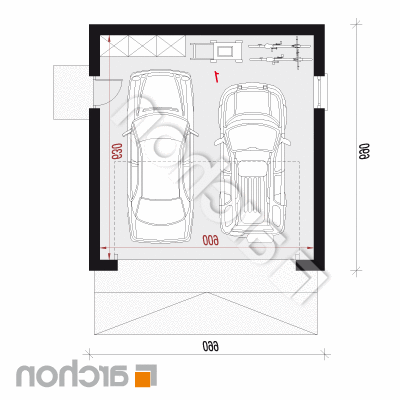 GARÁŽ PRE DVE AUTA G42 | Pôdorys prízemia 