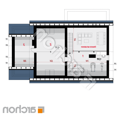 Dom pod jabloňami 14 (G) | Pôdorys podkrovia 