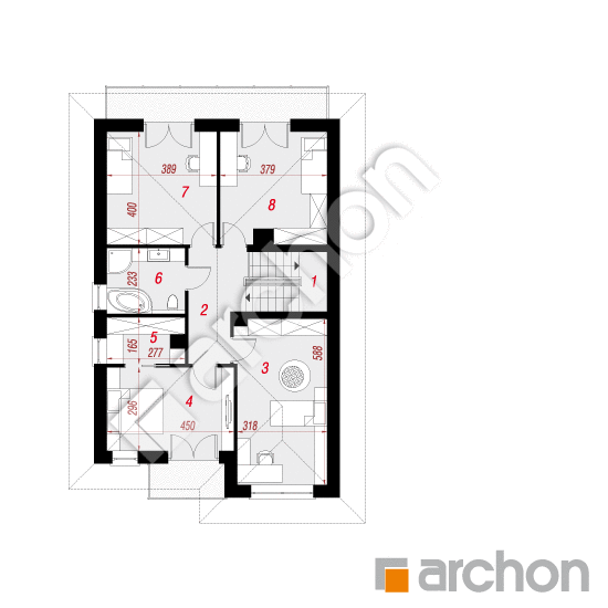 Vila Júlia 8 (P) | <span class="translation_missing" title="translation missing: sk.products.print_pages.projections.poziom2">Poziom2</span>