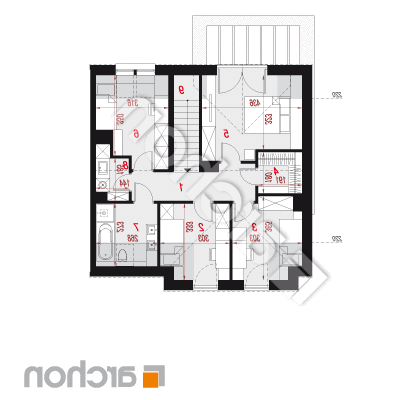 Dom v barotách 2 (B) ver.2 | Pôdorys podkrovia 