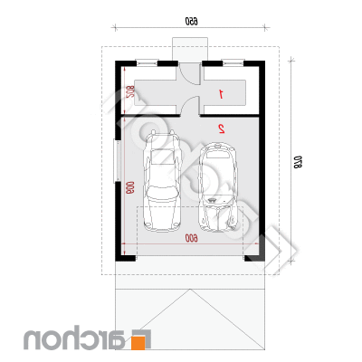 Garáž pre dve autá G6 ver.2 | Pôdorys prízemia 