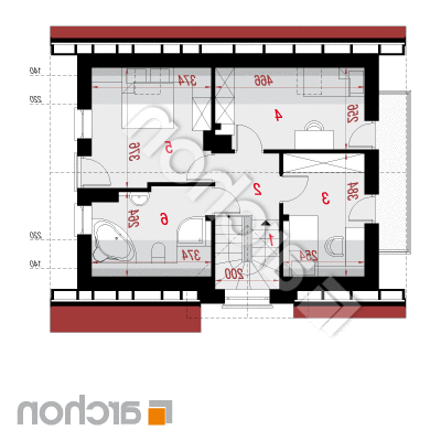 Dom pri sladkom drievku 4 ver.2 | Pôdorys podkrovia 