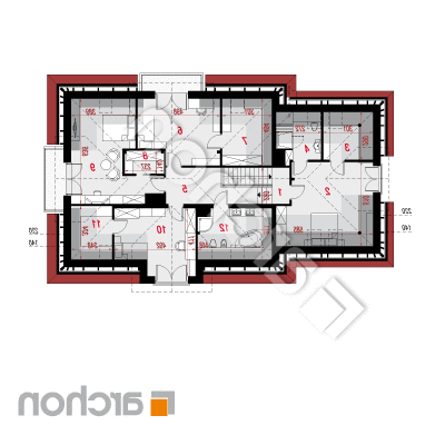 Dom v kornútovkách 5 (G2N) | Pôdorys podkrovia 